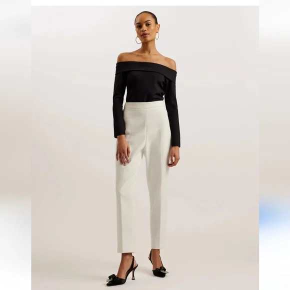 Ted Baker Pholly black fold over off shoulder top 4 small - Picture 3 of 14